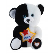 Jungly World No 1 Dad Teddy Bear Black White 10 inch