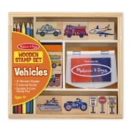 Melissa & Doug Wooden Stamp Set Vehicles