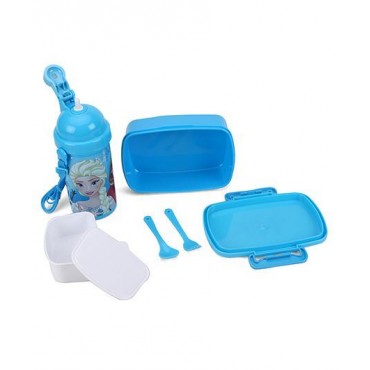 Disney Frozen Lunch Box and Water Bottle Blue