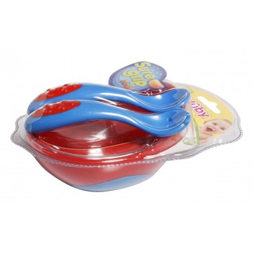 Nuby Sure Grip Bowl With Spoon and Fork