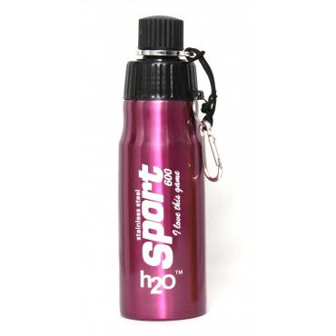 H2O Stainless Steel Water Bottle 600ml SB105