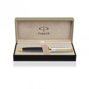 Parker Fusion Deluxe Black Gold Trim Ball Pen