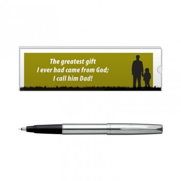 Parker Frontier Stainless Steel CT Roller Ball Pen with Dad Quote 3