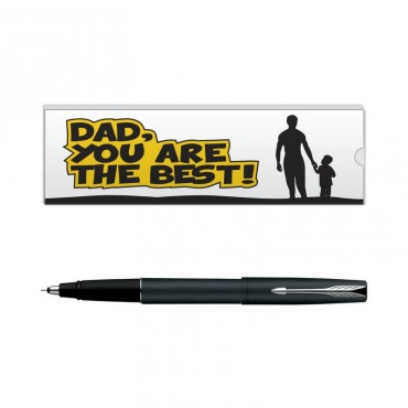 Parker Frontier Matte Black CT Roller Ball Pen with Dad Quote 1