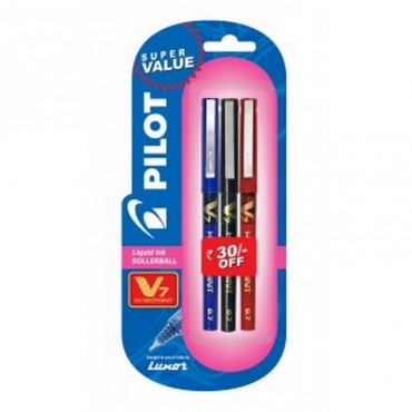 Pilot V7 1 Blue + 1 Black + 1 Red